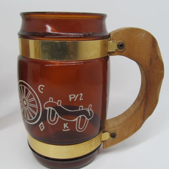 Vintage Siesta Ware 2 Piece Western Wagon Wheel Theme Barware  Mugs - Picture 8 of 12